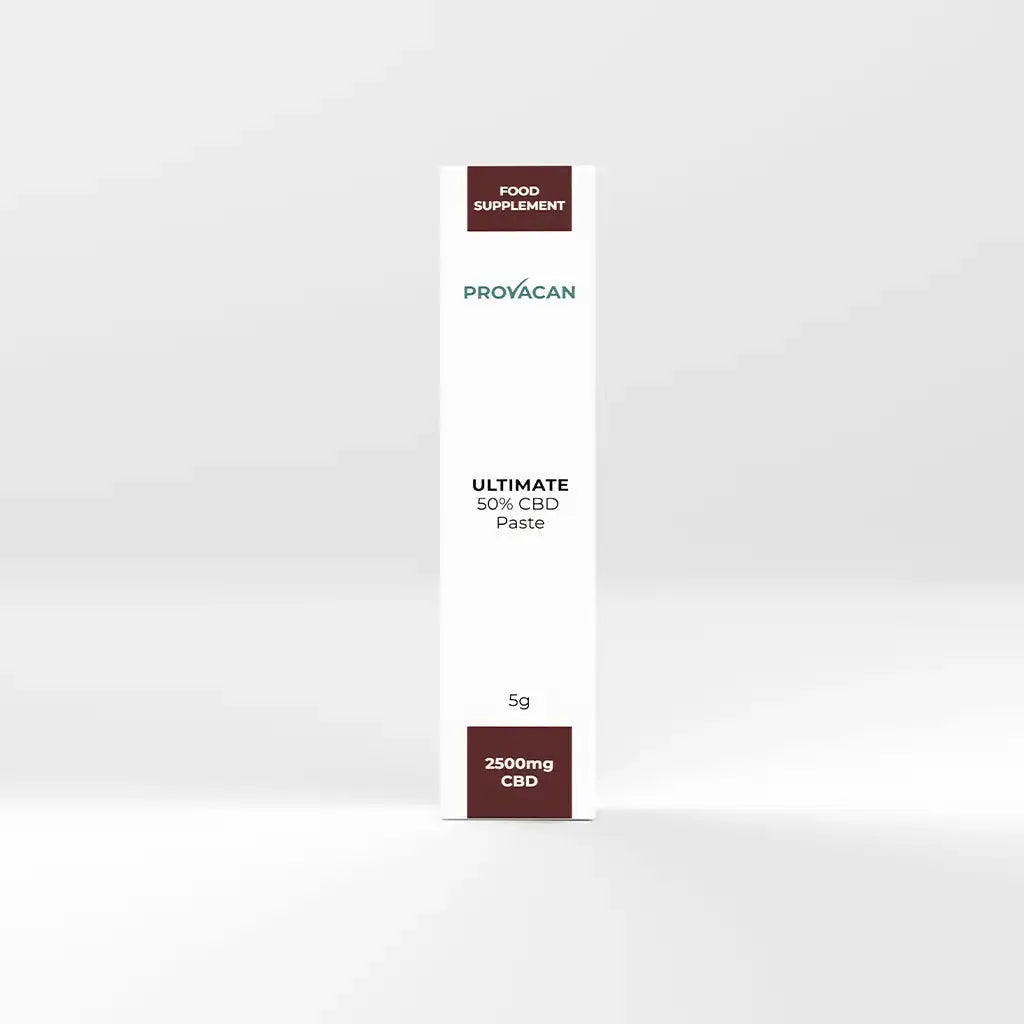 The box of Provacan Ultimate 50% CBD Paste, 5g, 2500mg CBD